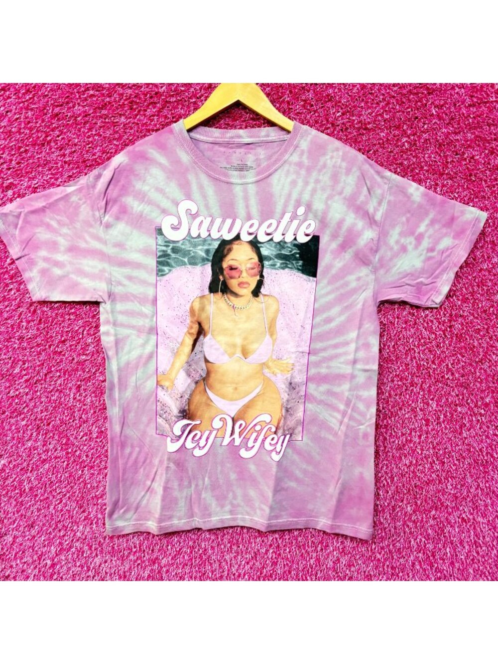Saweetie Icy Wifey tiedye rap tee size Large